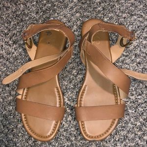 Brown strappy sandals
